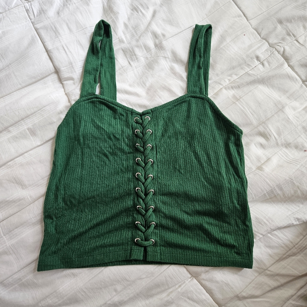 Green crop top